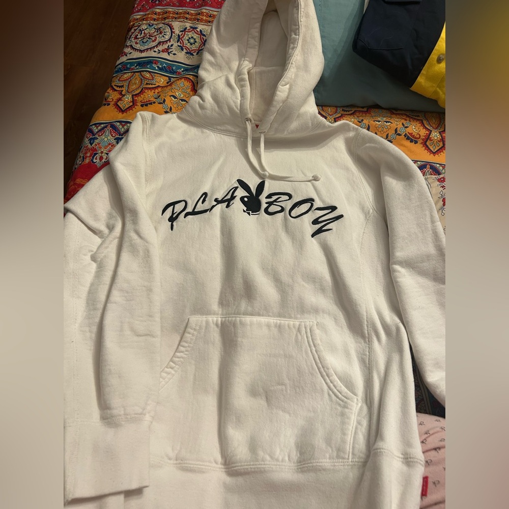 Supreme x Playboy Hoodie Size Medium White